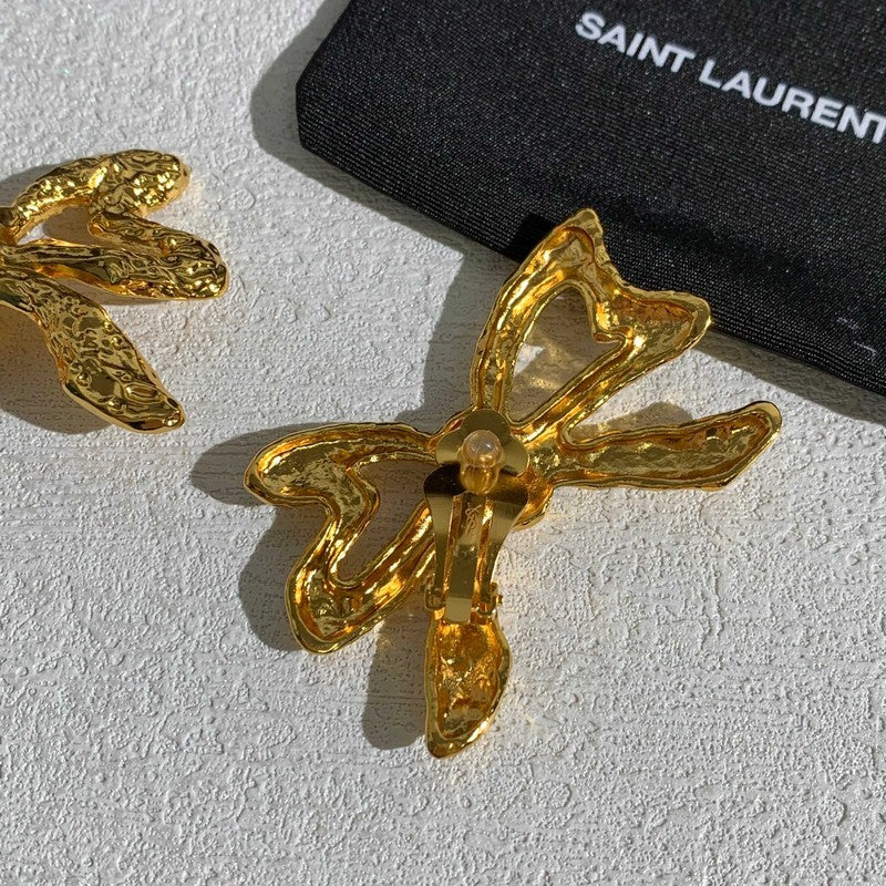 YSL 26C Butterfly Gold 18K Gold Earrings