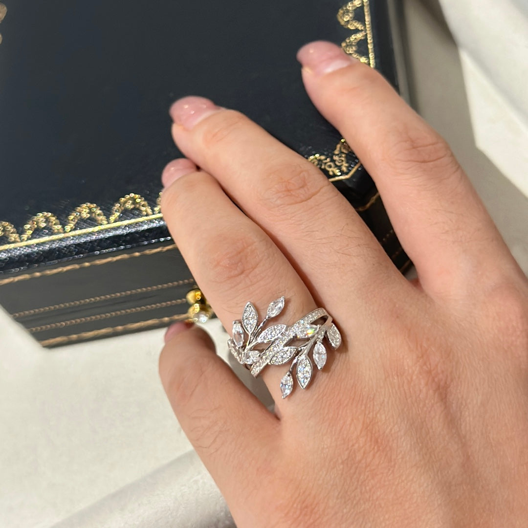 Tiffany Victoria Diamond Vine Bypass 18K Gold Ring