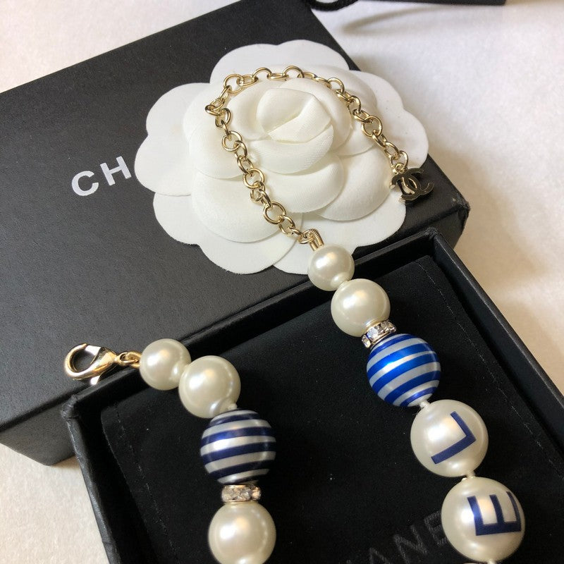 Chanel Blue Pearl 18K Gold Bracelet