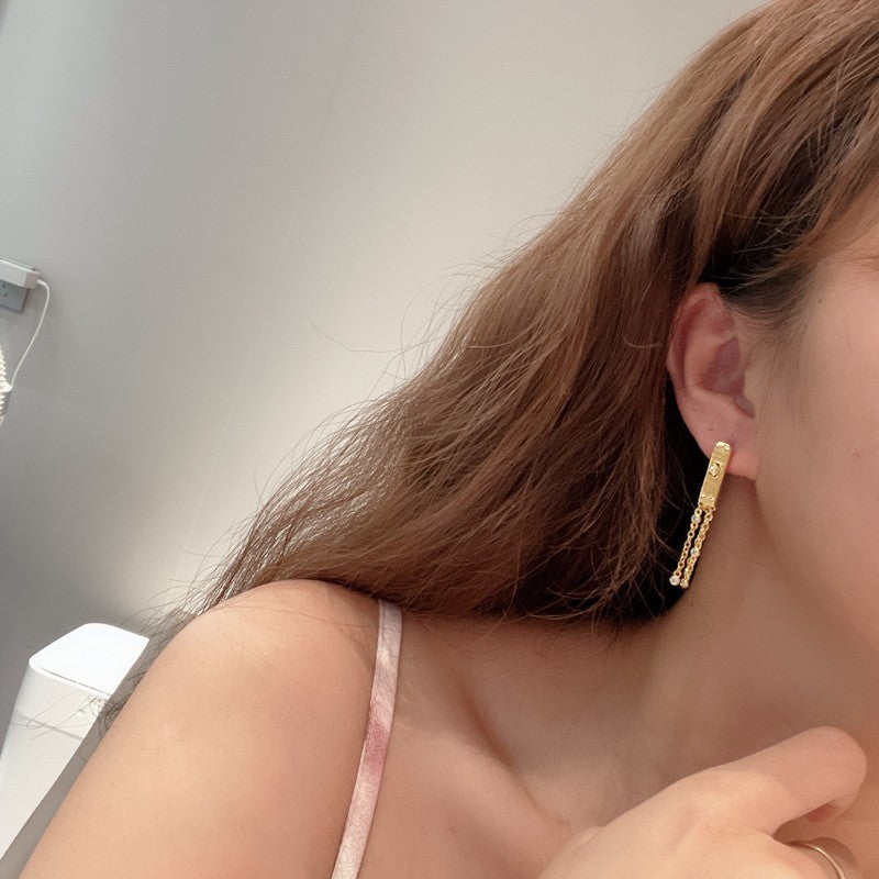 Hermes Diamond Kelly Gavroche 18K Gold Earrings