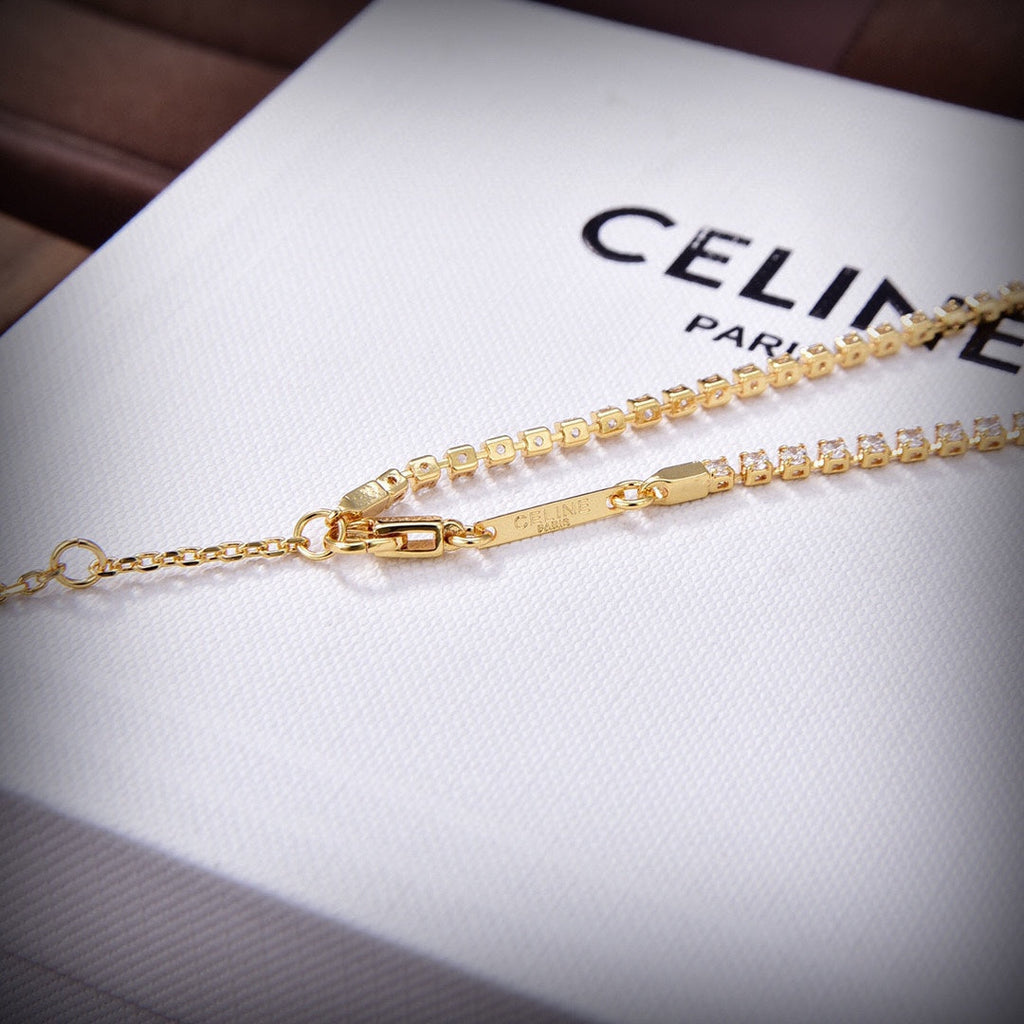 Celine Crystals 18K Gold Necklace