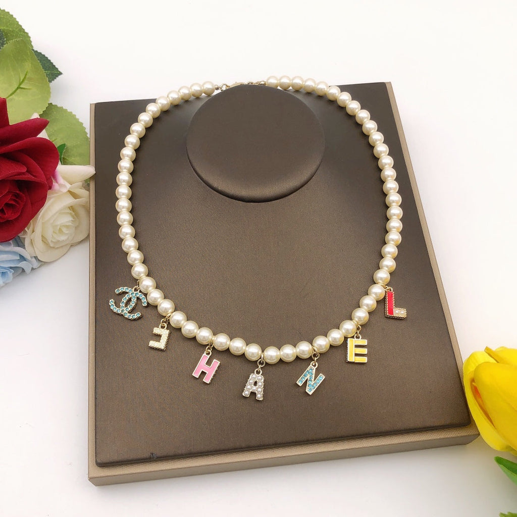 Dior Script Pearls 18K Gold Necklace