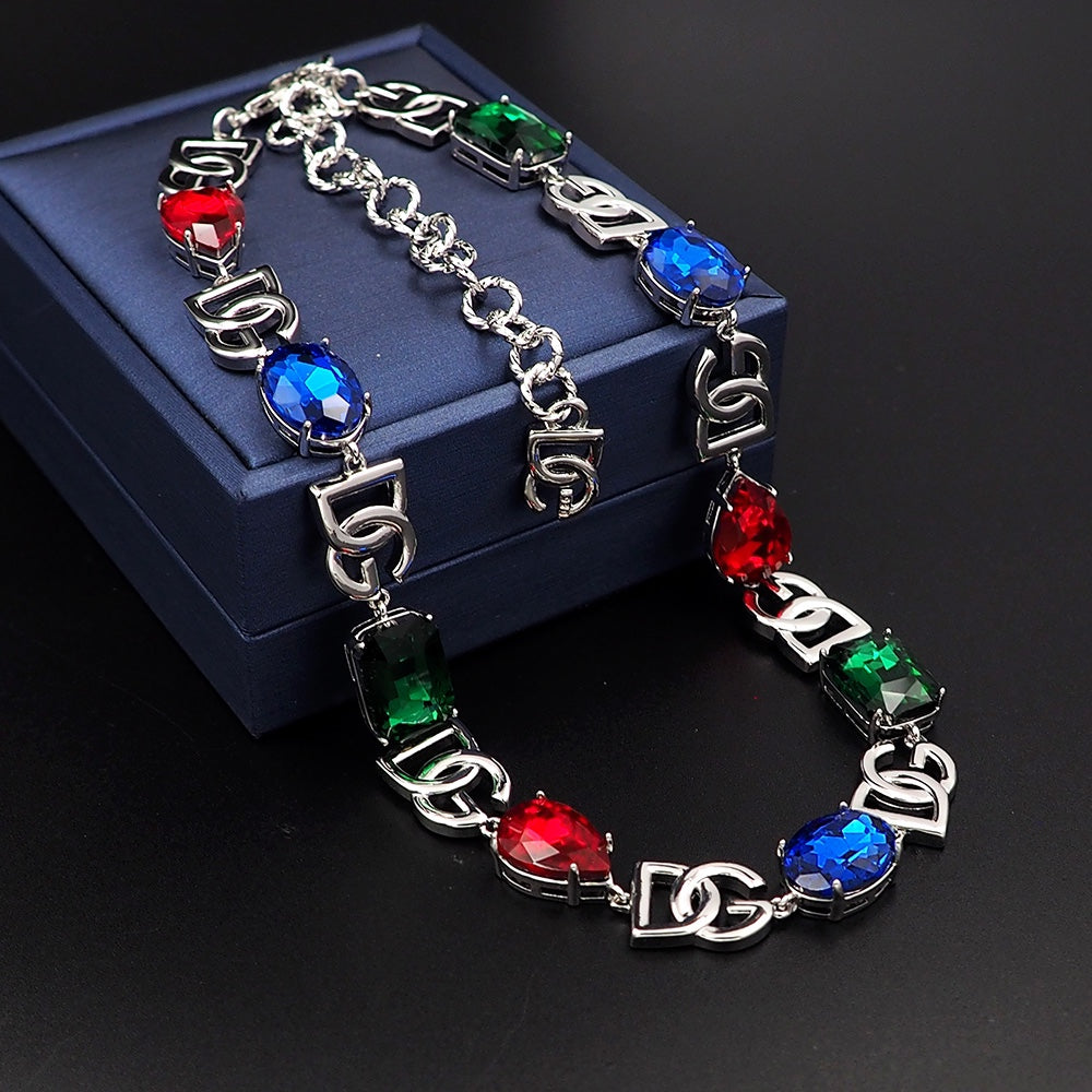 DG Crystals Choker 18K Gold Necklace
