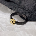 Chanel Black 18K Gold Ring