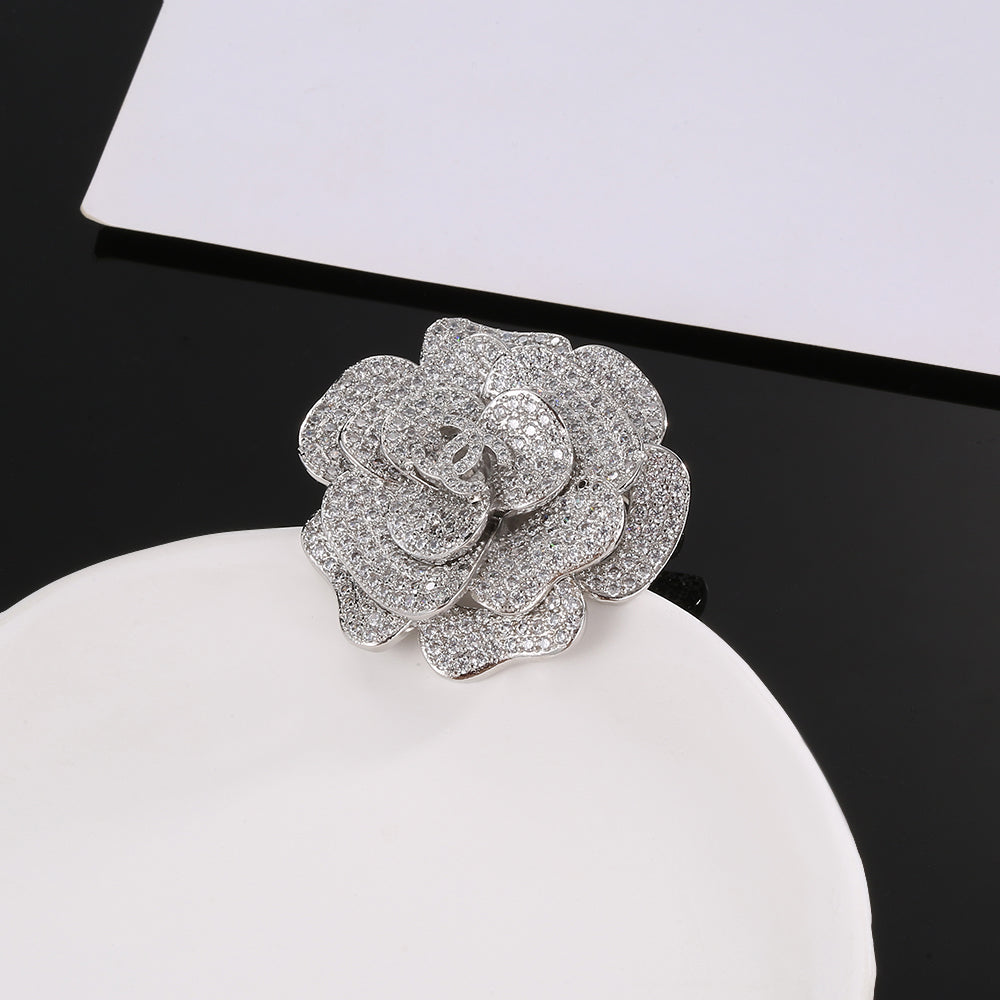 Chanel Camellia Diamonds 18K Gold Brooch