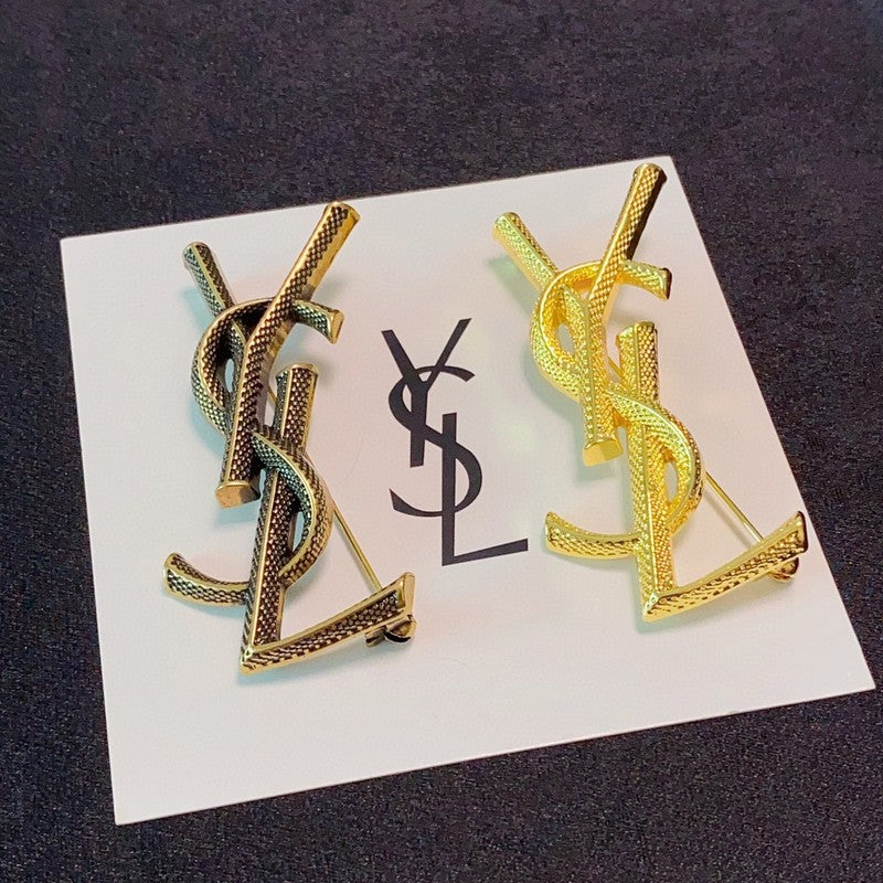 YSL Three Color 18K Gold Brooch