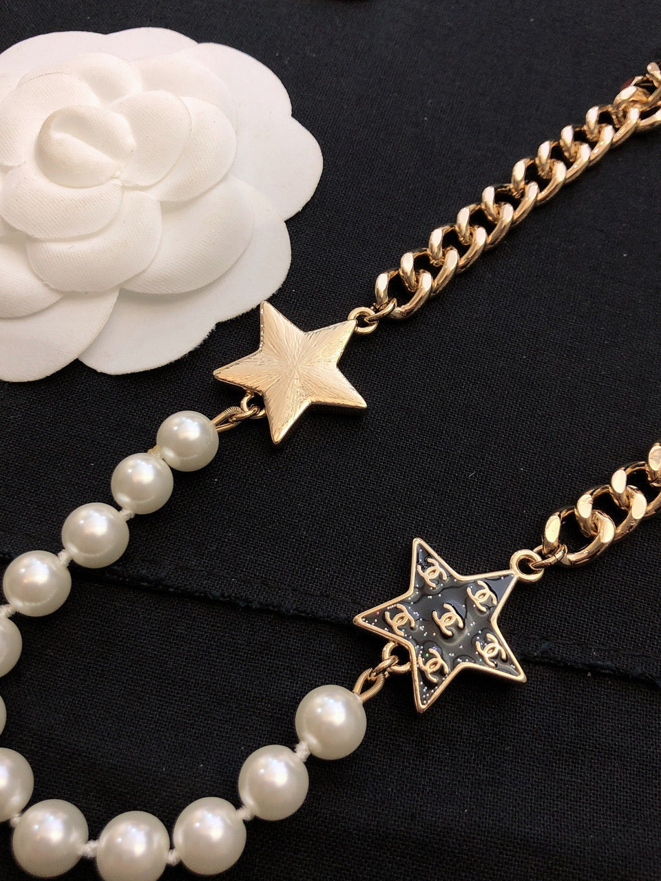 Chanel Star Pearls 18K Gold Necklace