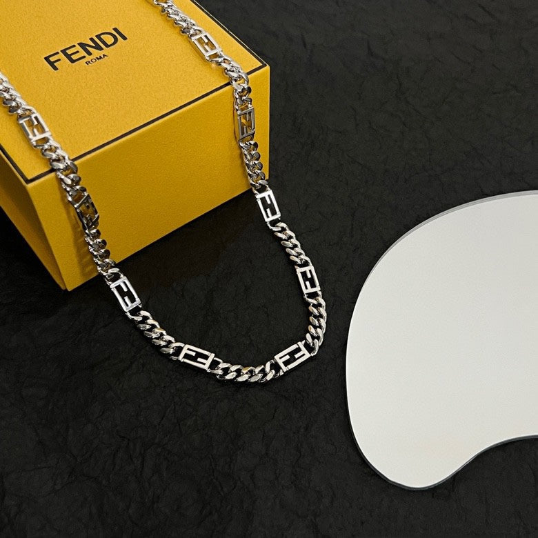 Fendi Baguette Chain 18K Gold Necklace