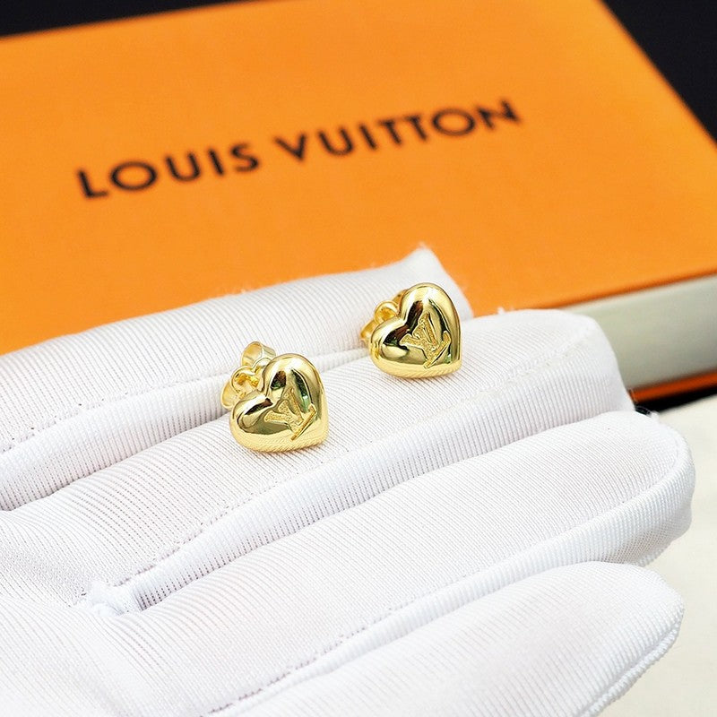 Louis Vuitton Heart 18K Gold Earrings