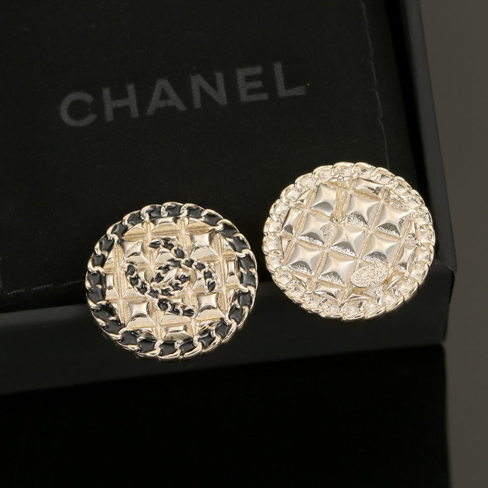 Chanel Strass 18K Gold Earrings