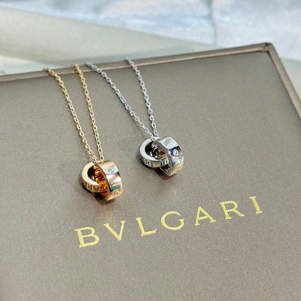 Bvlgari Two Rings 18K Gold Necklace
