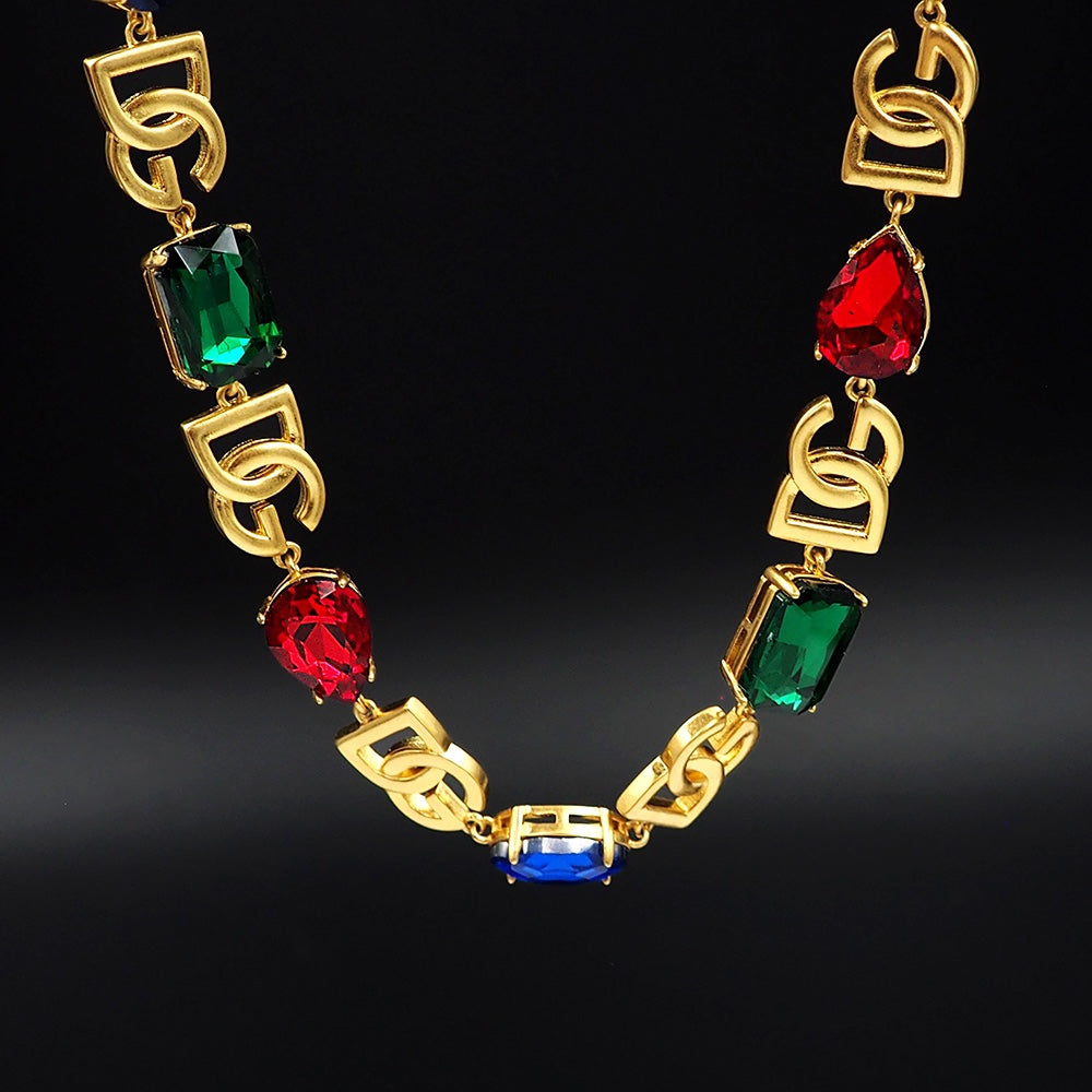 DG Crystals Choker 18K Gold Necklace