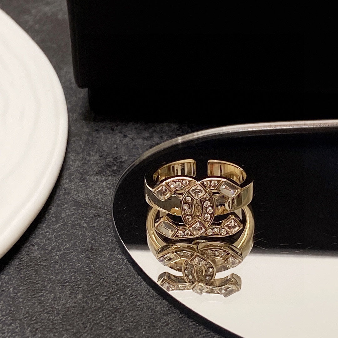 Chanel Crystals 18K Gold Ring