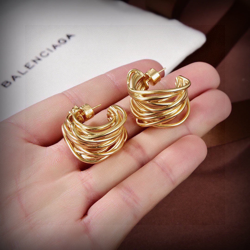 Balenciaga Gold 18K Gold Earrings