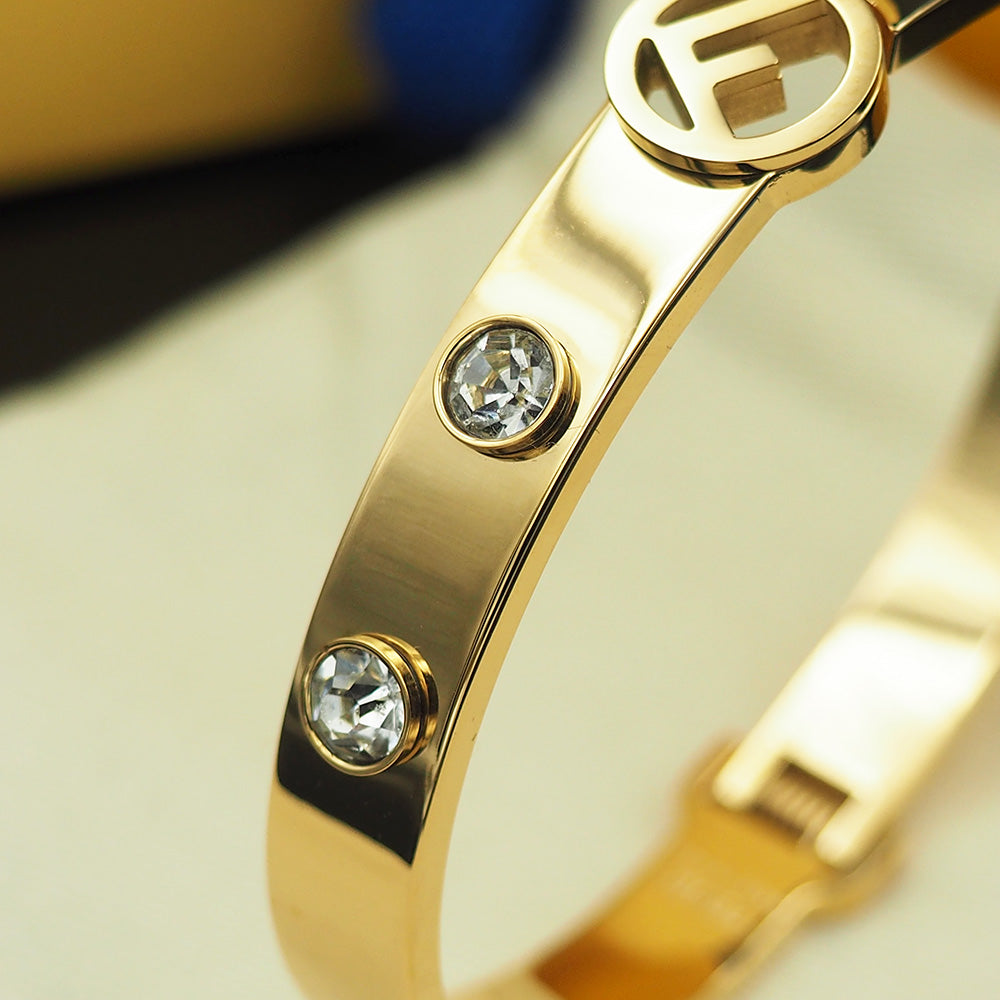 Fendi Is Crystals 18K Gold Bracelet