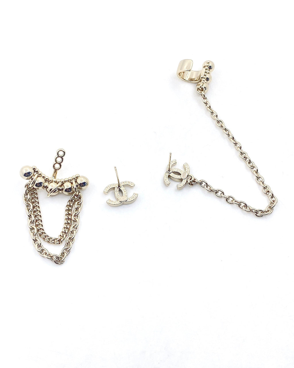 Chanel Chain 18K Gold Earrings