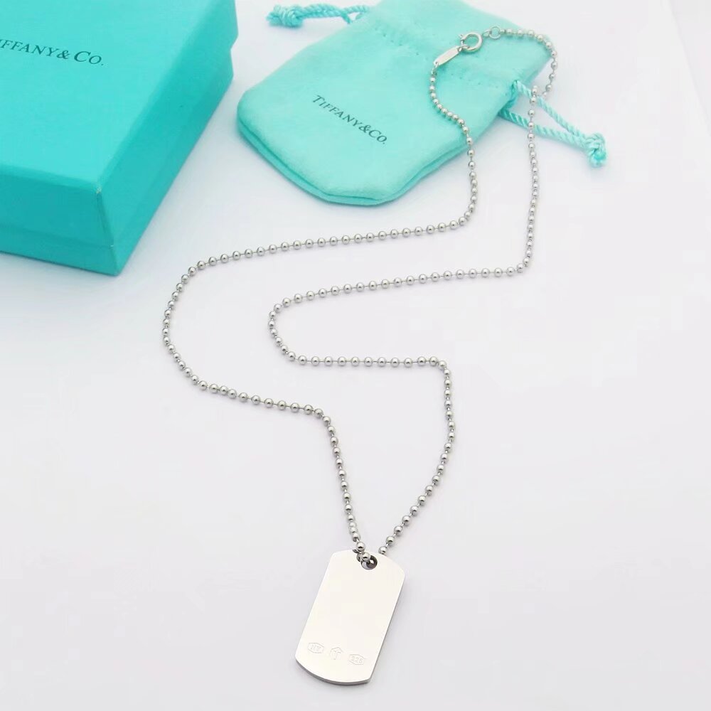 Tiffany 1837 Makers I.D. Tag Pendant 18K Gold Necklace