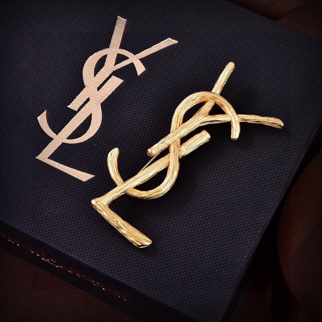 YSL Vintage 18K Gold Brooch