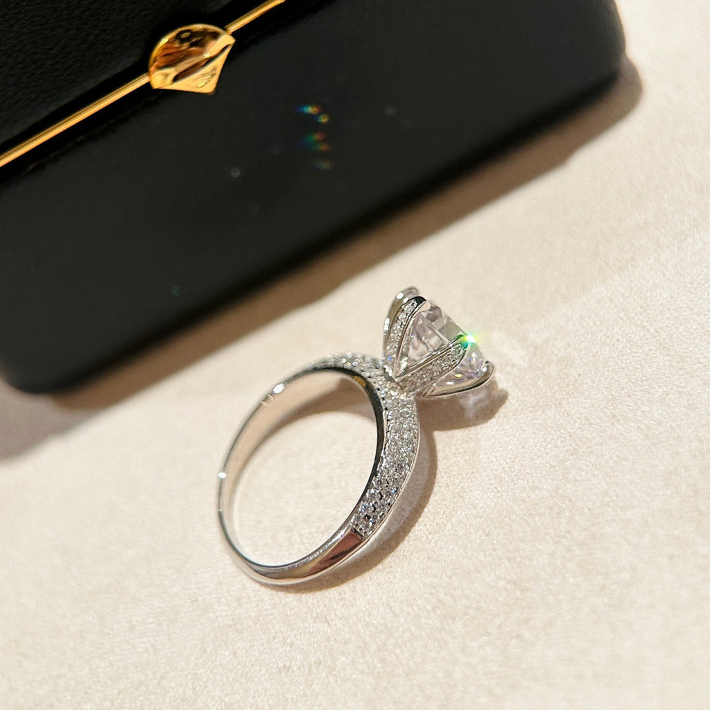 Tiffany Pave Tiffany Setting Engagement 18K Gold Ring