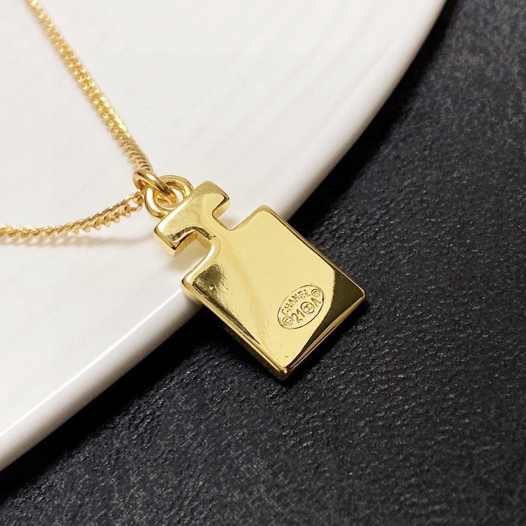 Chanel Perfume Bottle 18K Gold Necklace