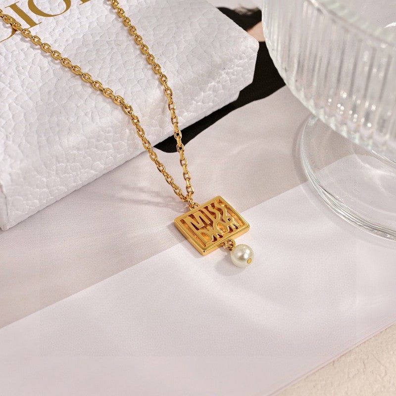 Dior Square 18K Gold Necklace