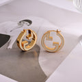 Gucci Double Pink Hollow 18K Gold Earrings