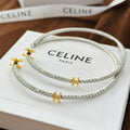 Celine Gourmette Crystals 18K Gold Earrings