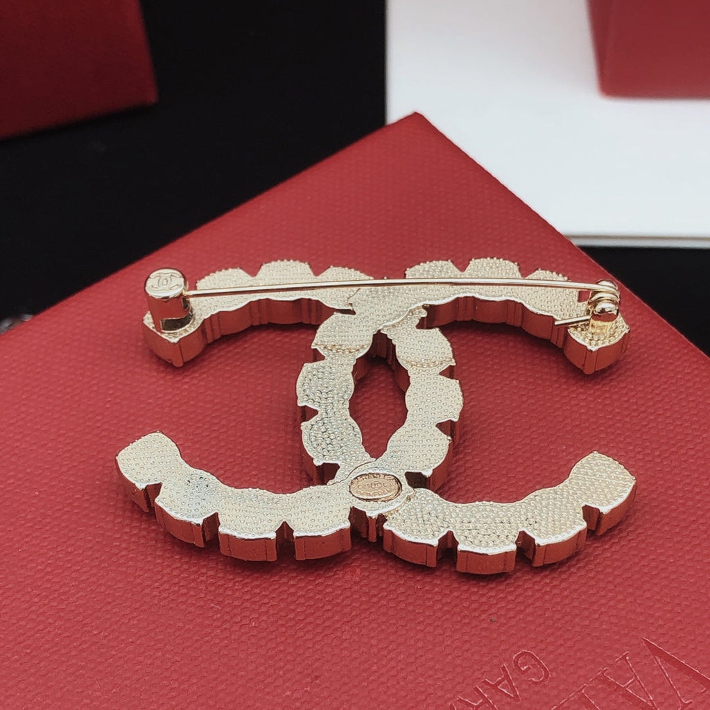 Chanel Color Crystals 18K Gold Brooch