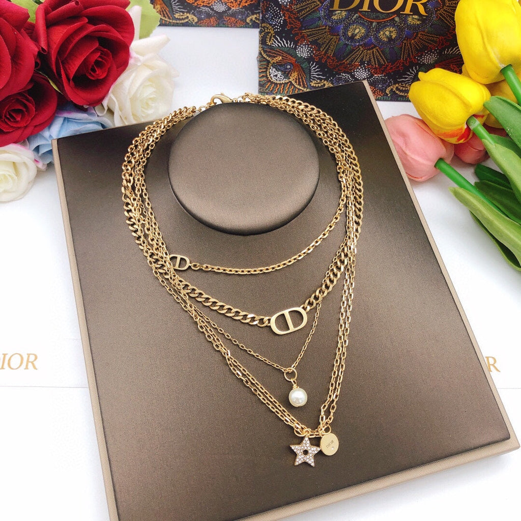 Dior Multi Layer 18K Gold Necklace