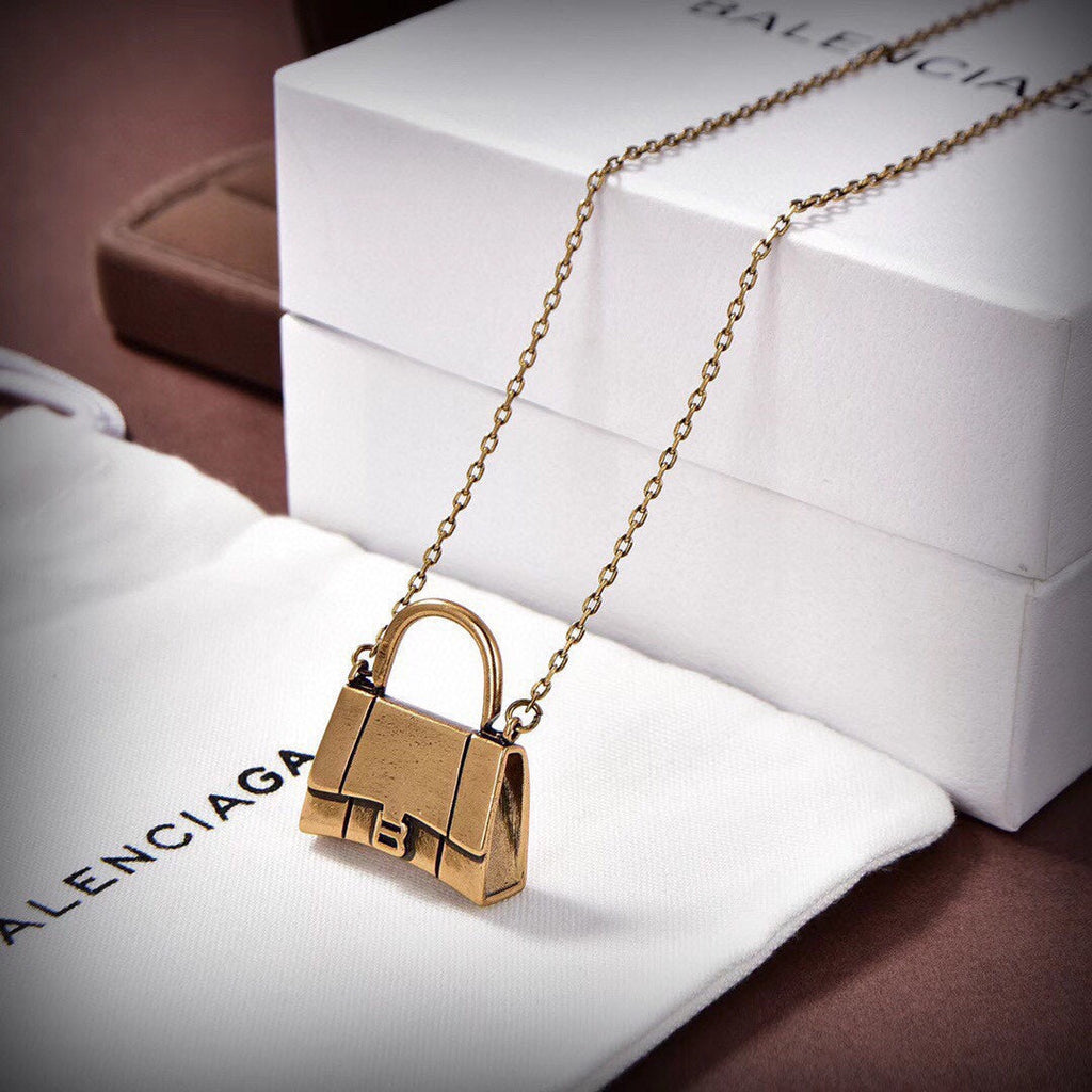 Balenciaga Hourglass Bag 18K Gold Necklace