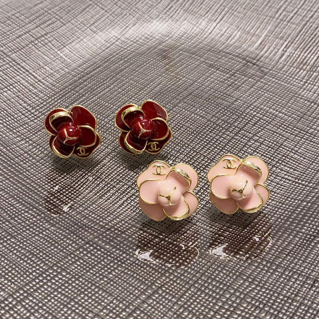 Chanel Camellia 18K Gold Earrings