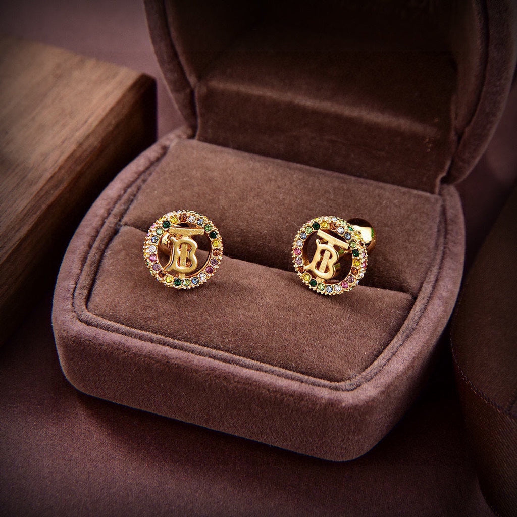 Balenciaga Color Crystals 18K Gold Earrings