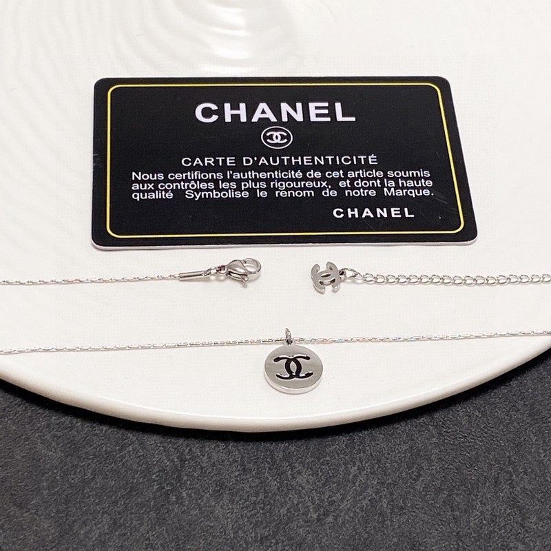 Chanel Round Logo 18K Gold Necklace