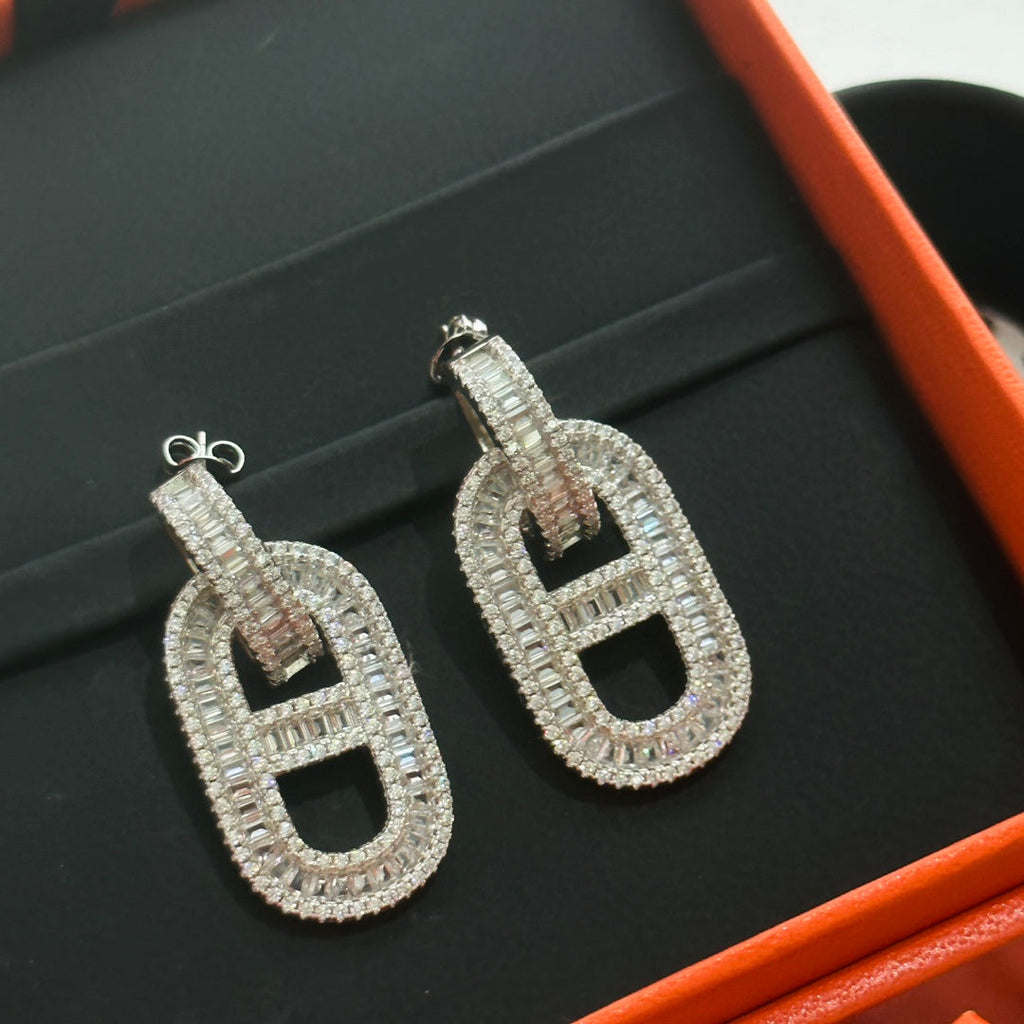 Hermes Diamonds 18K Gold Earrings