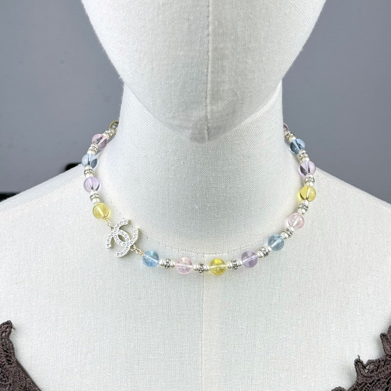 Chanel 26C Color Crystal 18K Gold Necklace