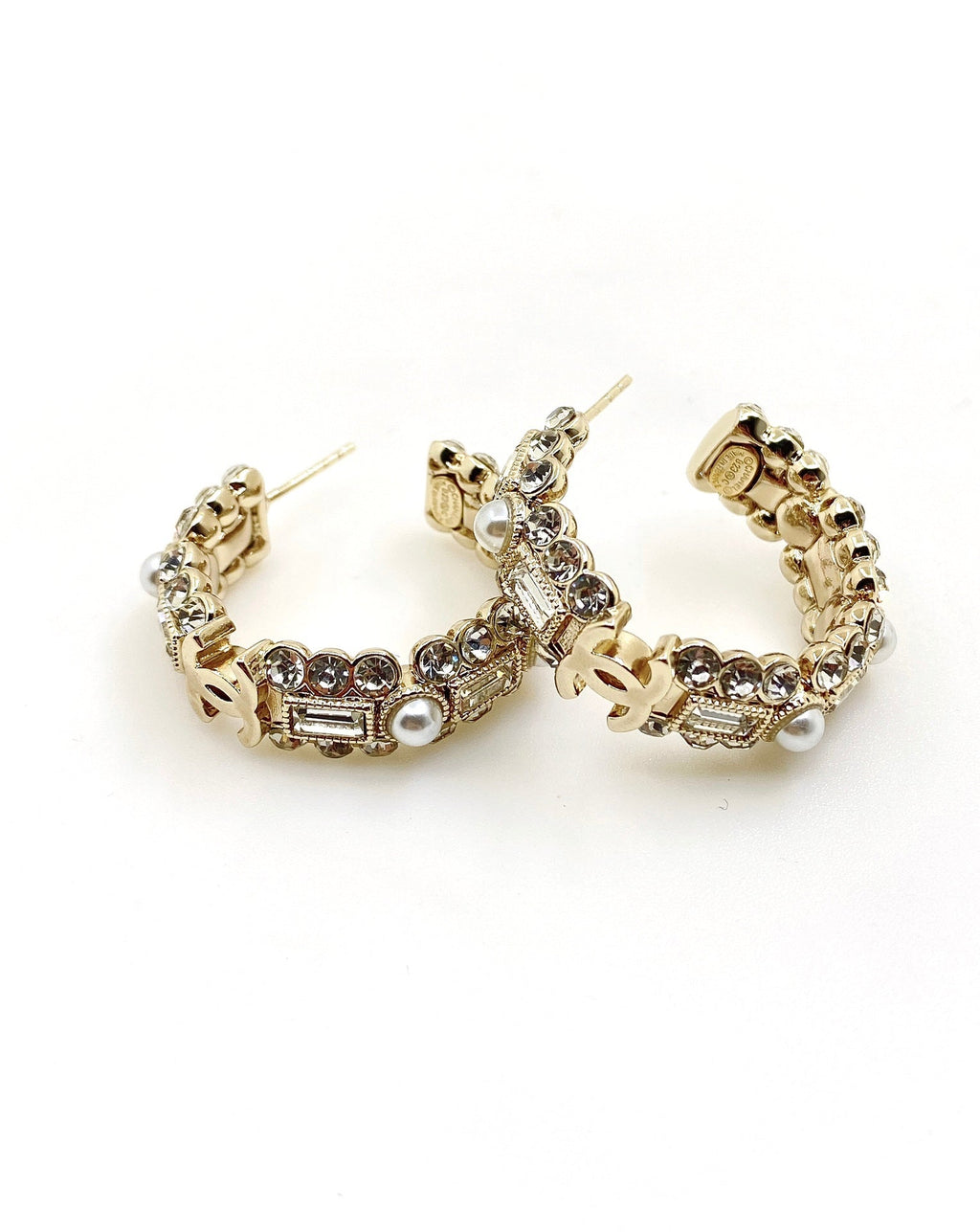 Chanel Crystals Circle 18K Gold Earrings