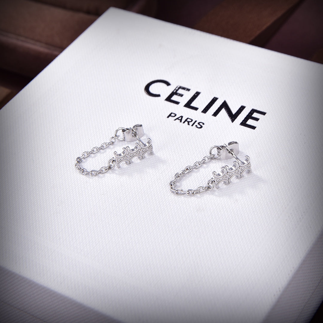 Celine Chain 18K Gold Earrings