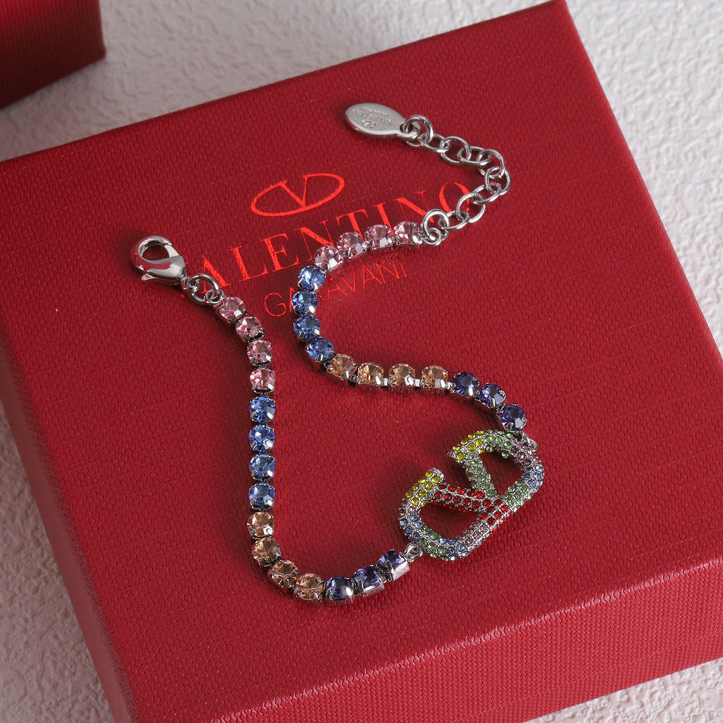 Valentino Multi-Color Crystals 18K Gold Bracelet