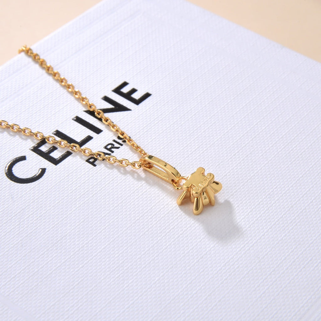 Celine Solitaire 18K Gold Necklace