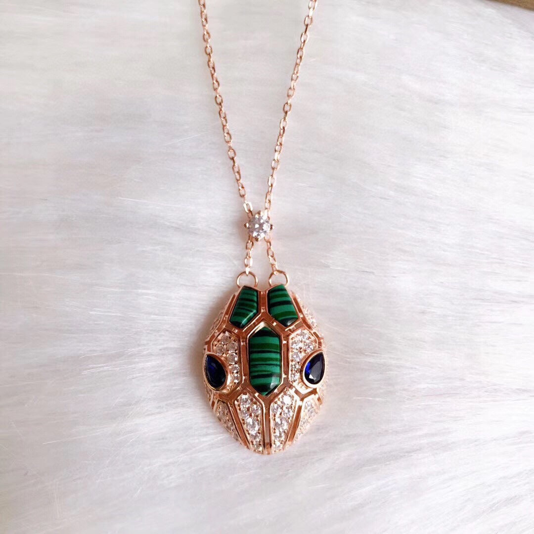 Bvlgari Serpenti Malachite 18K Gold Necklace