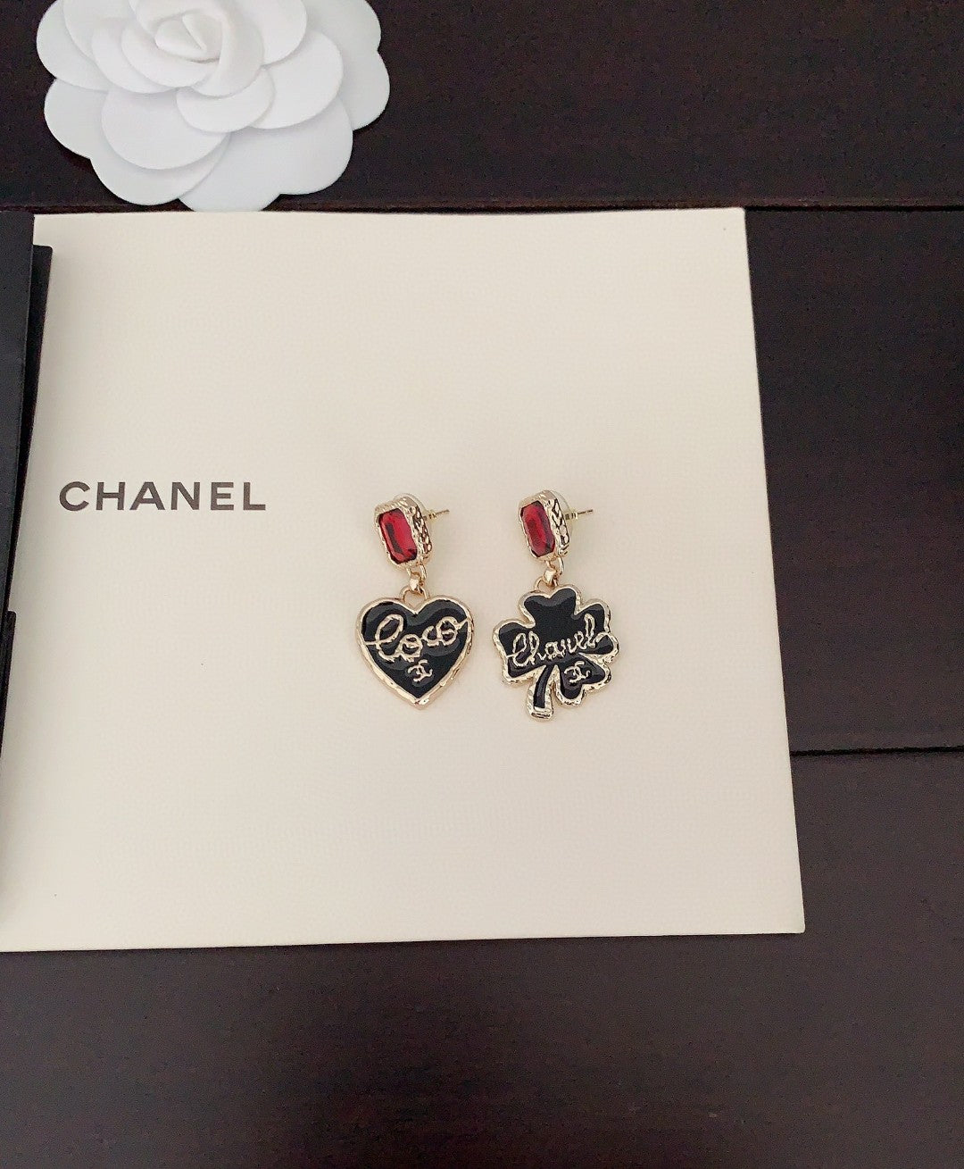 Chanel Heart 18K Gold Earrings