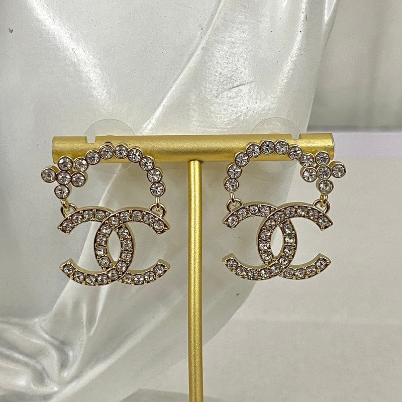 Chanel Diamond 18K Gold Earrings