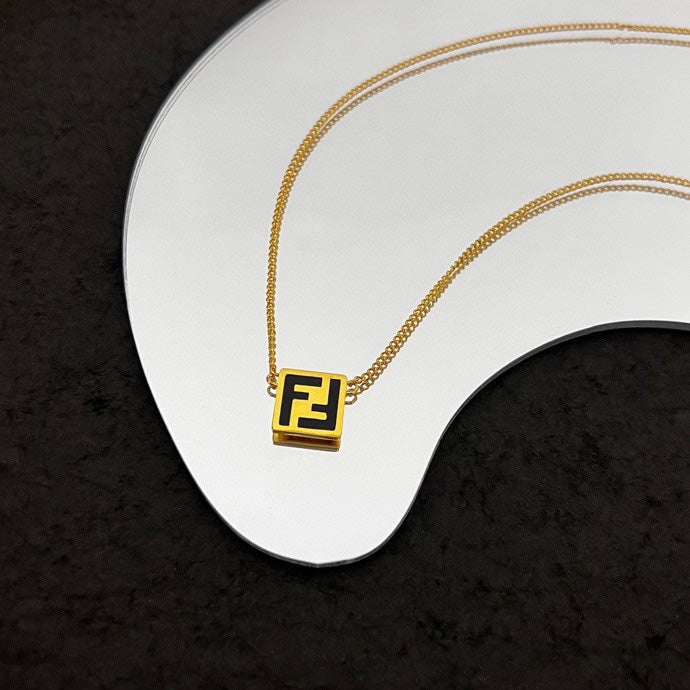 Fendi Forever Black 18K Gold Necklace