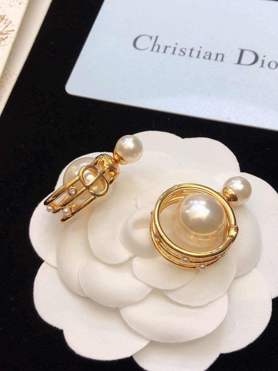 Dior D-Backstage 18K Gold Earrings