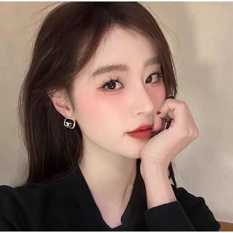 Celine Color Square 18K Gold Earrings