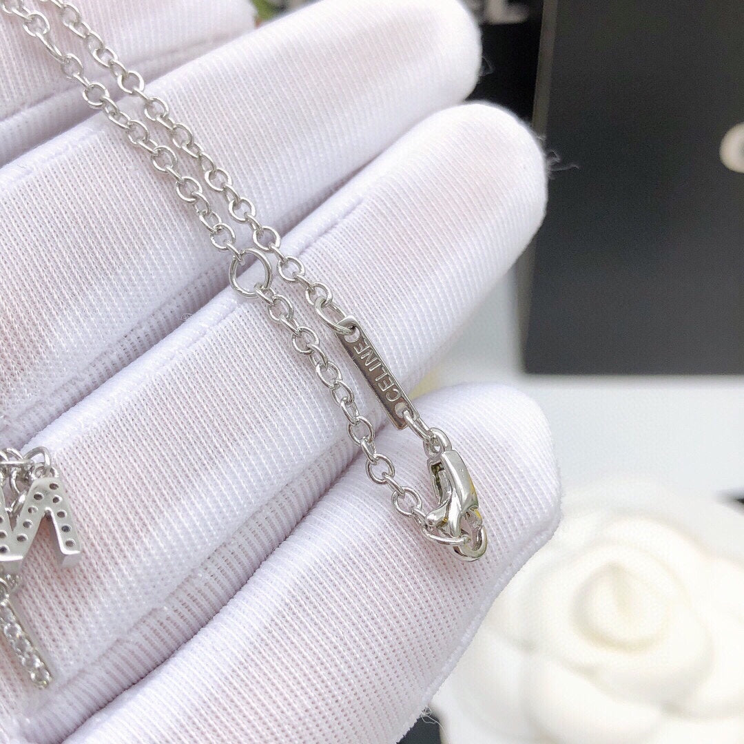 Celine Script 18K Gold Necklace