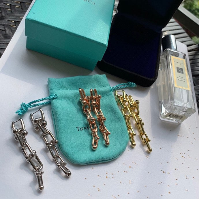 Tiffany HardWear Graduated Link 18K Gold Earrings