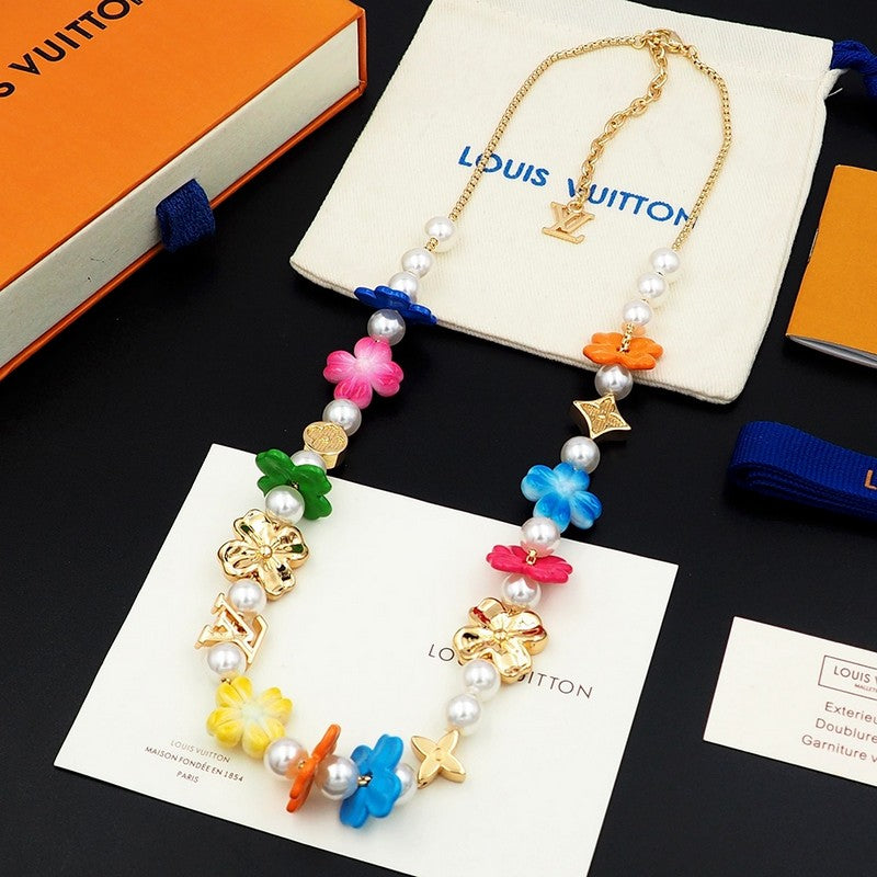 Louis Vuitton Surfin' Flower 18K Gold Necklace