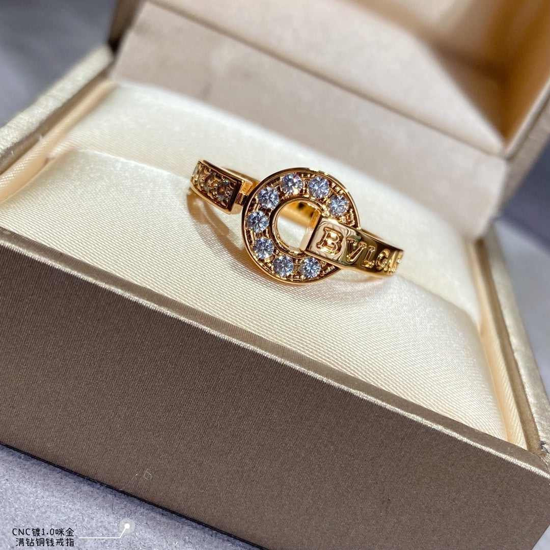 Bvlgari Diamond 18K Gold Ring