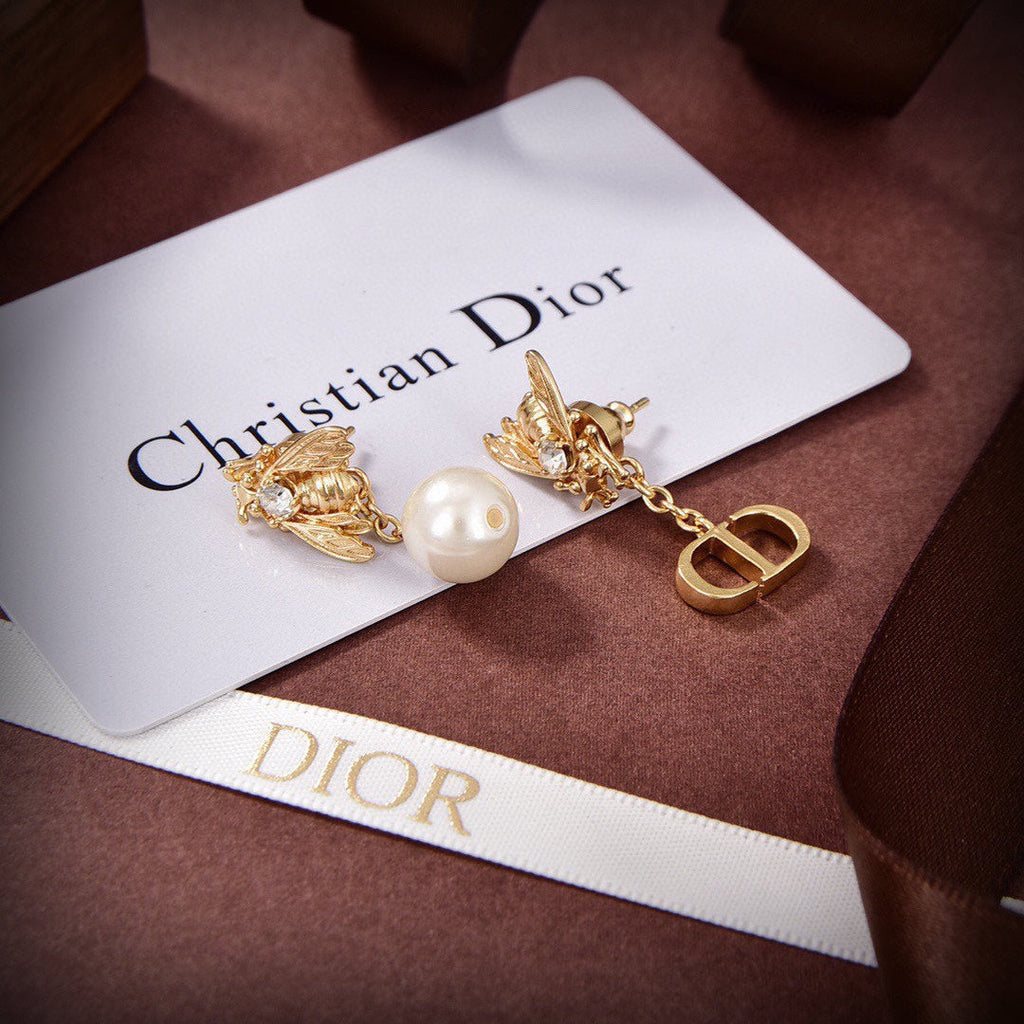 Dior Queen Bee 18K Gold Earrings
